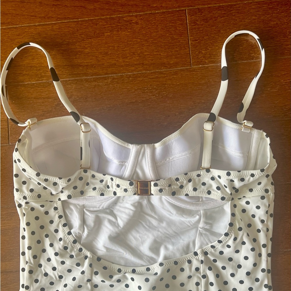 Dolce & Gabbana Black and White Polka Dot One Piece Swimsuit - Picture 4 of 4